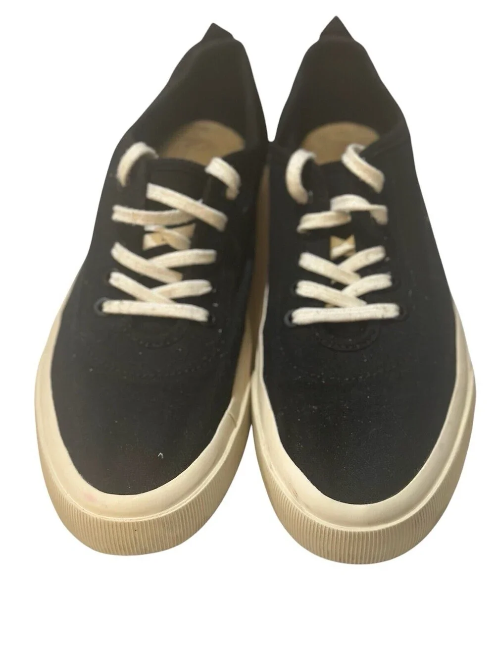 Everlane Women’s 8 The Forever Organic Cotton Shoes Black Canvas Sneakers New